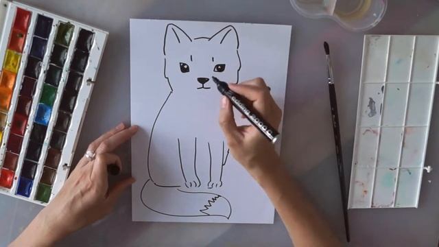 Как нарисовать лисёнка How to draw a fox смотреть онлайн