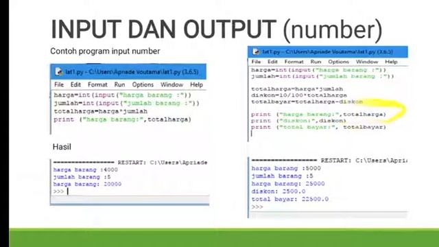 Input dan Output Python смотреть онлайн
