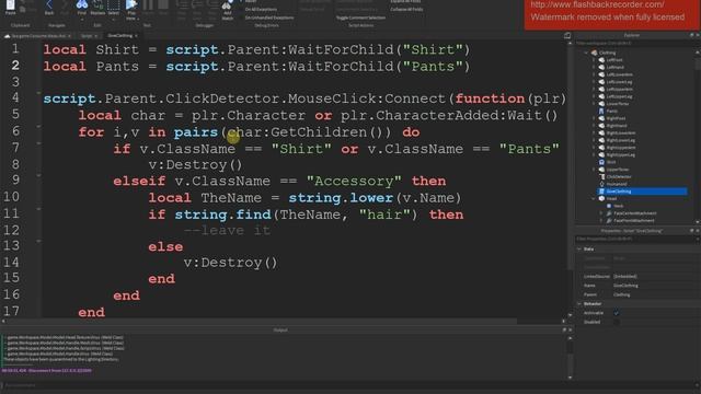Roblox Studio: Click to Wear Clothing & Remove Accessories (String.Find, String.Lower, & iteration) смотреть онлайн