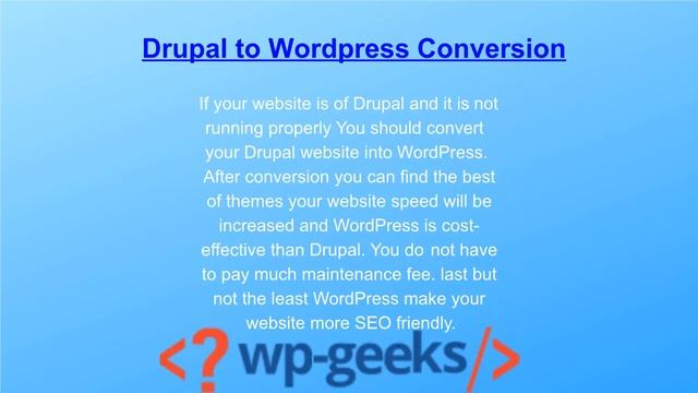 Drupal to Wordpress Migration Service смотреть онлайн