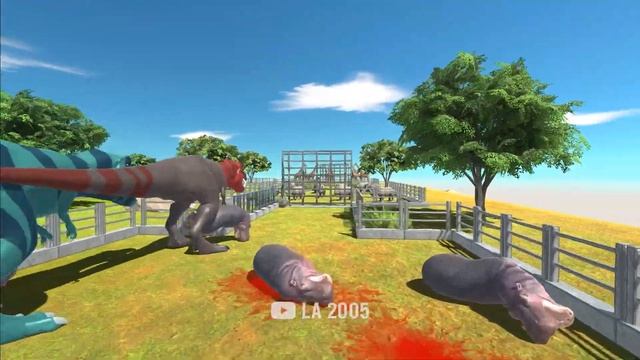 FANG THE TREX vs RED (ZOO RACE) - Animal Revolt Battle Simulator смотреть онлайн