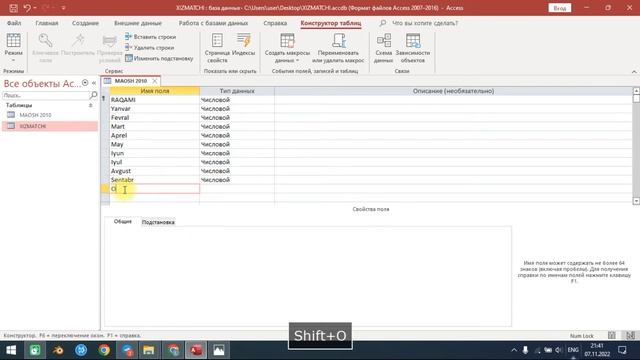 Microsoft Acces Dasturida Malumotlar Bazasini Yaratish #Access_dasturida_ishlash #Malumotlar_bazasi