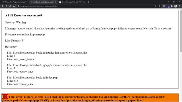 Error dompdf Di Pertemuan 09 - Web Programming III UBSI смотреть онлайн