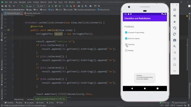 Checkbox and Radio Button | Advance Version | Simple Android Studio Tutorial For Beginners смотреть онлайн