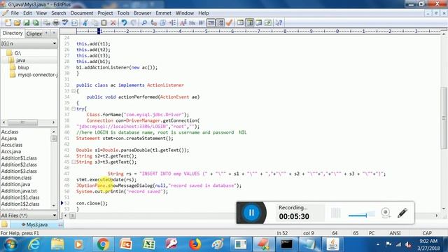 java program to insert data in mysql смотреть онлайн
