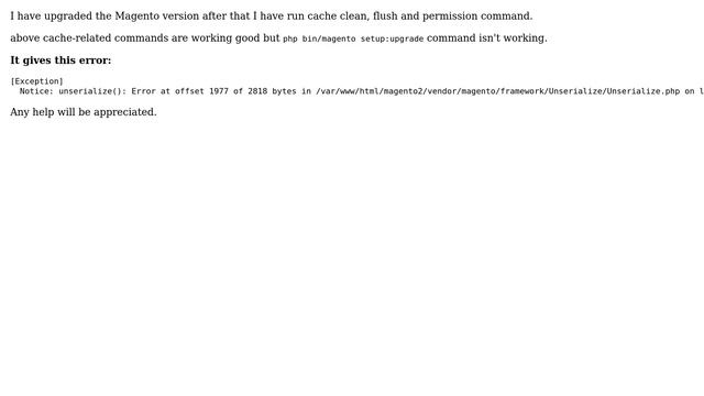 Magento: Not able to run command after upgrade - Magento2 смотреть онлайн