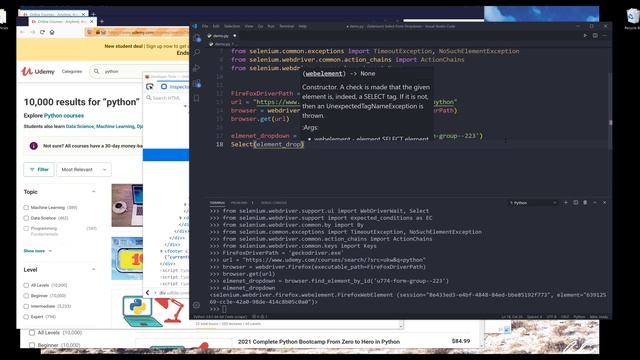 How to select an item from a drop-down on a webpage using Selenium in Python | Selenium Tutorial смотреть онлайн