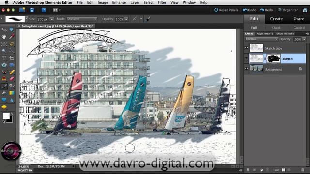 Painterly sketch effect in Photoshop Elements смотреть онлайн