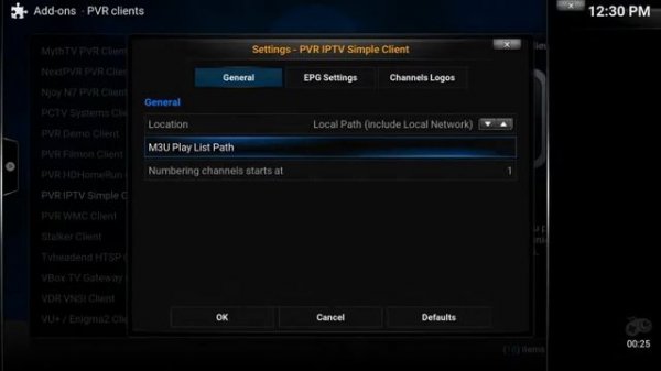 How to add m3u list to Kodi/xbmc