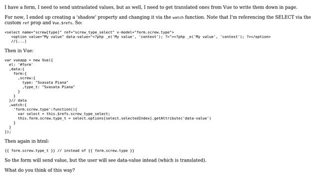 Code Review: Using something other than form field's value in Vue смотреть онлайн