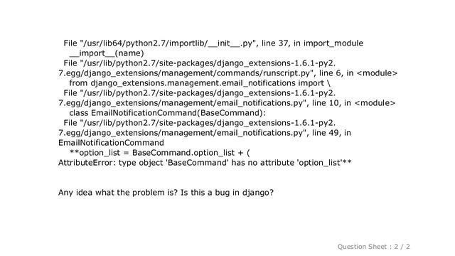 Django : Python Attribute Error when running script: type object 'BaseCommand' has no attribute 'op смотреть онлайн