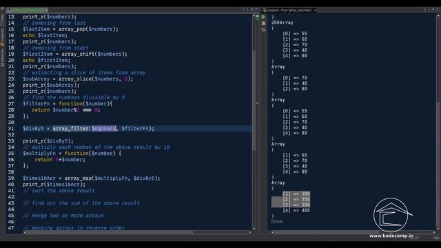Php Core : 05 : Arrays as list of values (Sequential Arrays) смотреть онлайн