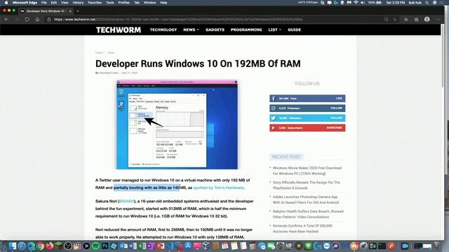 Windows 10... with 176 MB RAM? смотреть онлайн
