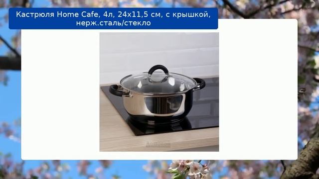 Кастрюля Home Cafe, 4л, 24х11,5 см, с крышкой, нерж.сталь/стекло обзор смотреть онлайн