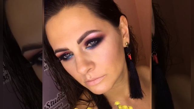 Цветной смокиайс. Цветной макияж. Яркий макияж. Вечерний макияж. Урок макияжа. Makeup Tutorial.