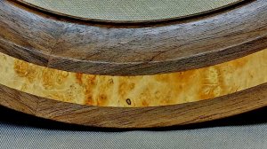 Круглая рамка из массива ореха для настенных часов-3 часть