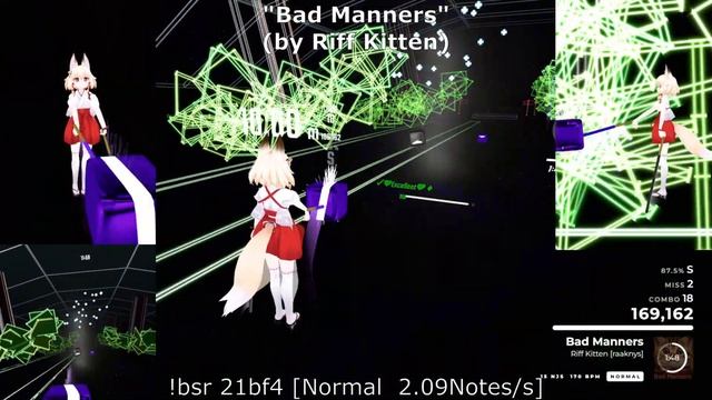 [Beat Saber]Testing MODs: Chroma and NoodleExtensions for 1.26.0 / "Bad Manners"(by Riff Kitten) смотреть онлайн