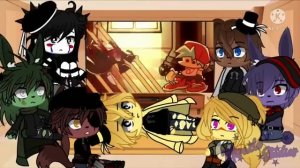 FNAF 1 + Springtrap React To Friday Night Funkin' Vs Indie Cross Mod || Gacha Club