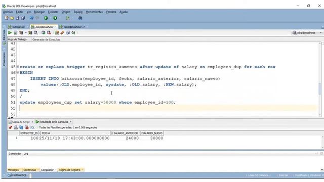 Tutorial PLSQL : Introducción a los triggers (disparadores) смотреть онлайн