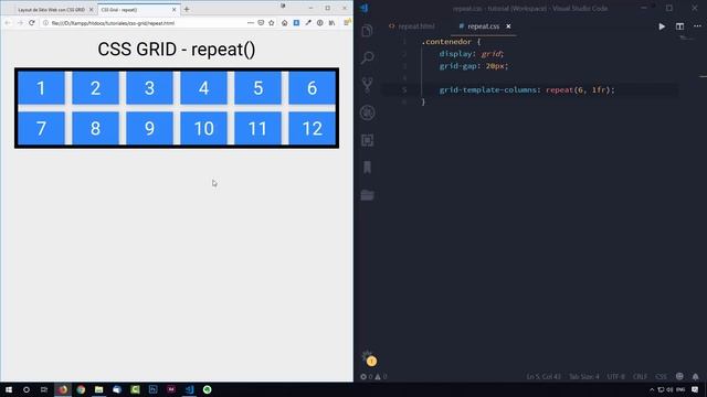 Curso de CSS GRID: 3.- Función Repeat смотреть онлайн