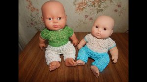 Одежда для кукол крючком. Штанишки для пупса.