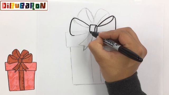 Como Dibujar Y Colorear Un Regalo De Navidad | Dibujos Faciles