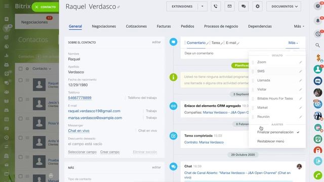 CRM - Configurar pestañas en la ficha de CRM | Bitrix24 смотреть онлайн