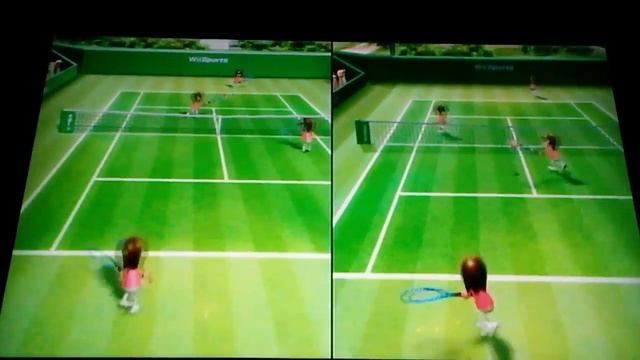 Controlling all 4 positions in Wii Sports Tennis at once смотреть онлайн