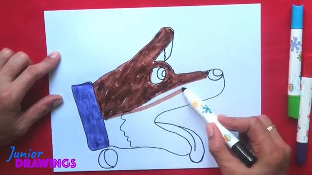 How to Draw Dog Easy using Hands | Junior Drawings смотреть онлайн