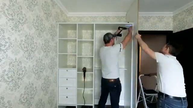 Как мы за 12 МИНУТ собрали ШКАФ КУПЕ В СПАЛЬНЮ ? ! Сборка шкафа купе на заказ. смотреть онлайн