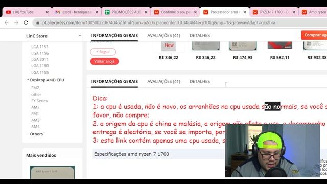 PROCESSADOR DE COMPUTADOR RYZEN 7 1700 PROMOÇÃO смотреть онлайн