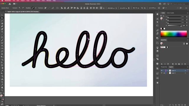 How to CREATE the Apple 'HELLO' Lettering in Adobe Illustrator смотреть онлайн
