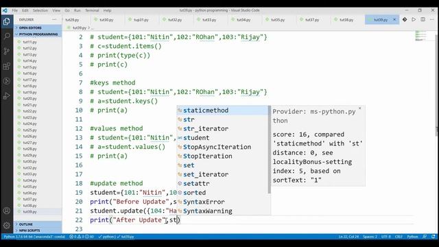 Python | Lecture 39 - Dictionary Method Part 2 смотреть онлайн
