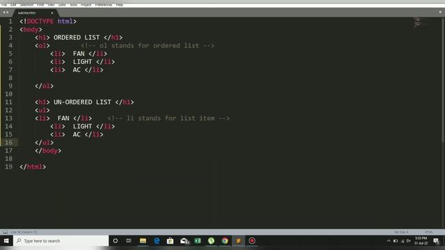 LISTS IN HTML | ORDERED LIST | UN-ORDERED LIST | DESCRIPTION LIST HTML CSS TUTORIAL смотреть онлайн