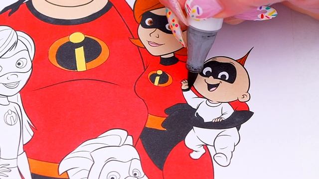 Coloring The Incredibles Family Coloring Page | Ohuhu Art Markers смотреть онлайн