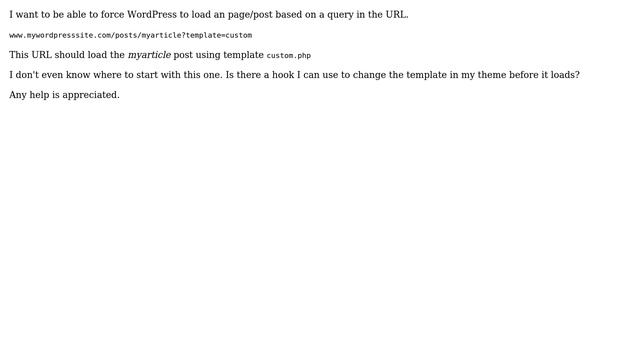 Wordpress: Set template based on query in URL смотреть онлайн
