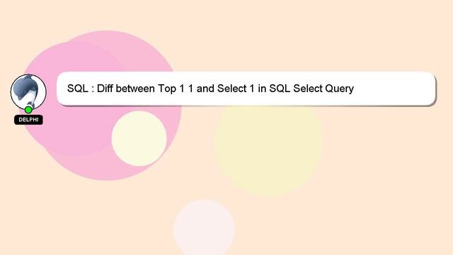 SQL : Diff between Top 1 1 and Select 1 in SQL Select Query смотреть онлайн