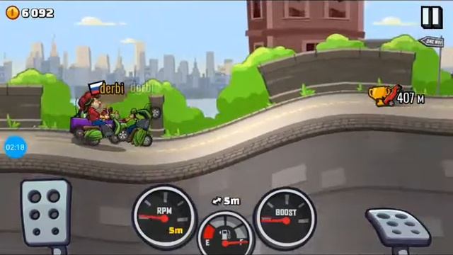 Стант на скутере в игре Hill climb racing смотреть онлайн