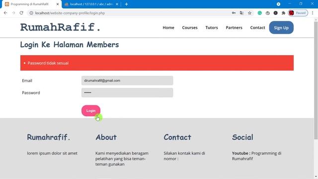 PART#9. MEMBUAT HALAMAN LOGIN DENGAN PHP DAN MYSQL // MEMBUAT WEBSITE DENGAN PHP dan MySQL смотреть онлайн