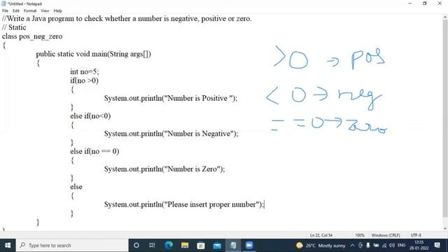 Java| Class 12 |Write a java Program to check whether a number is negative , positive or zero смотреть онлайн
