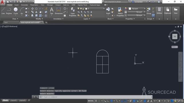AutoCAD 2018 Part 025 Erase Explode and overkill смотреть онлайн