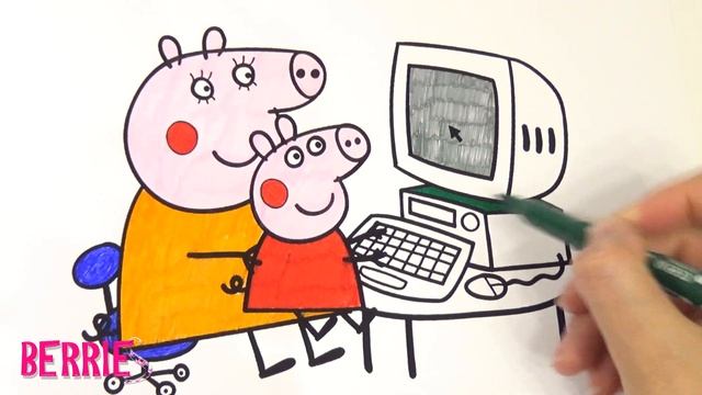 Пеппа и Мама Свинка играют - Раскраска для детей Свинка Пеппа | Color&Berries смотреть онлайн