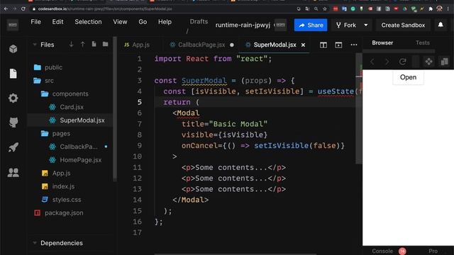 11. Declarative Modal - render props in modal смотреть онлайн