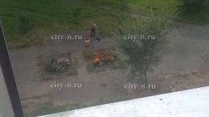 В новокузнецком дворе женщина разделась догола перед мужчиной