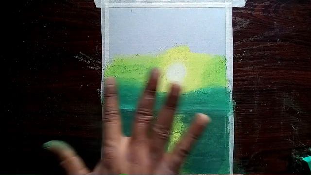 Green sunset Scenery Drawing with soft pastels for beginners step by step || soft pastel drawing смотреть онлайн