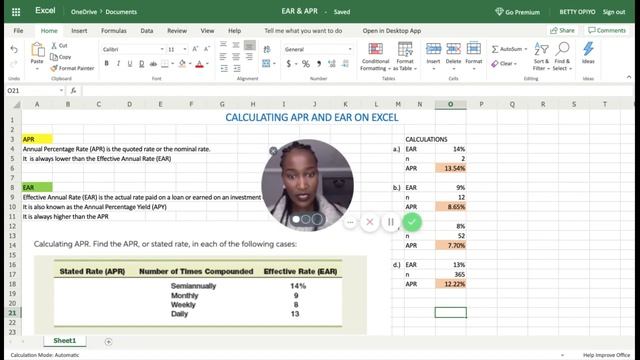 Calculating APR & EAR using Excel смотреть онлайн