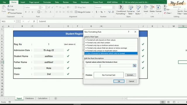How To Create A Student Registration Form In Excel