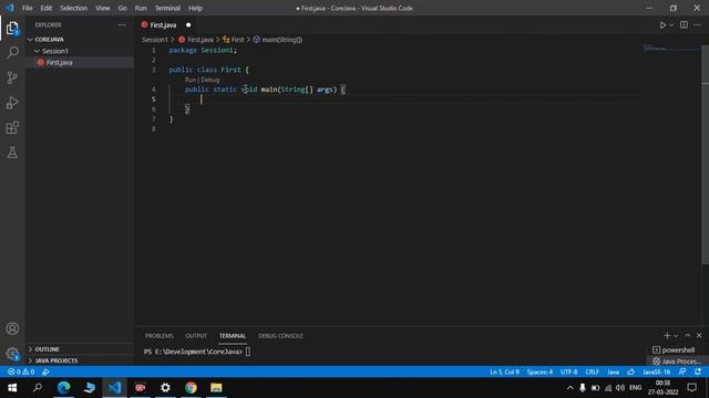 First Java Program in VS Code смотреть онлайн