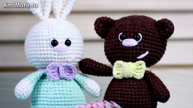 Амигуруми: схема Мишутка и Зайчик. Игрушки вязаные крючком - Free crochet patterns. смотреть онлайн