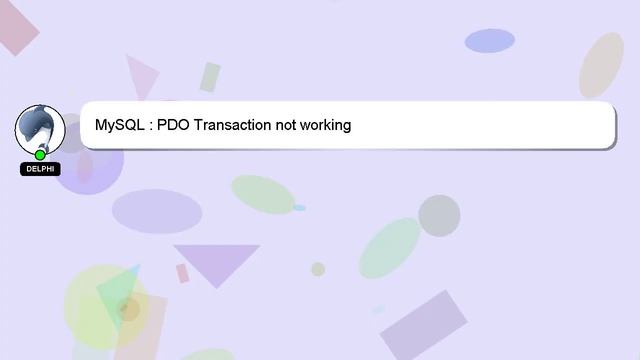 MySQL : PDO Transaction not working смотреть онлайн